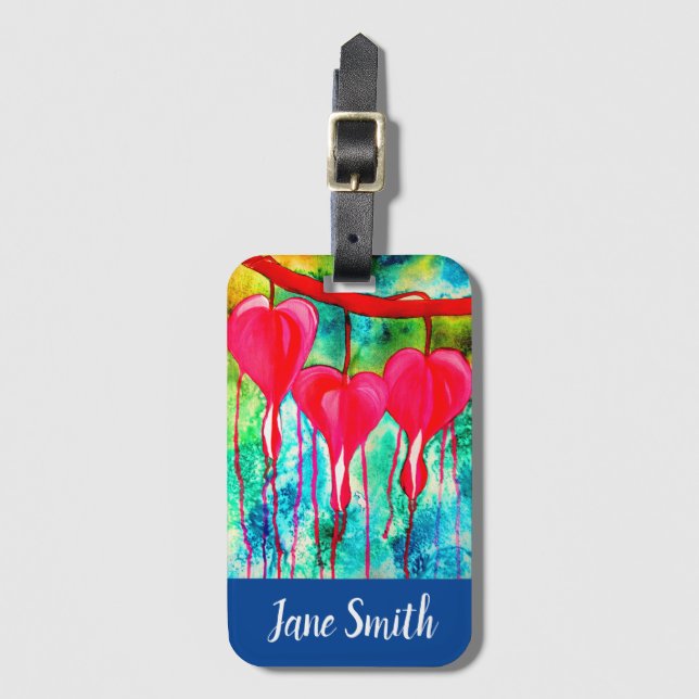 Blume des Herzens Gepäckanhänger (Vorderseite Vertikal)