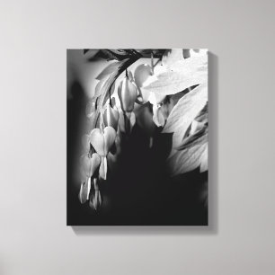 Blume des Herzens in Schwarz und Weiß Leinwanddruck