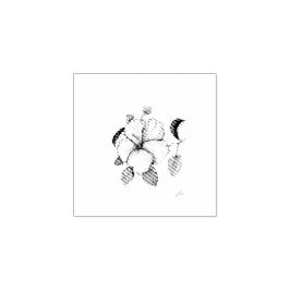 Blume des Hibiskus, handgezeichnete Tinte Botanisc Gummistempel