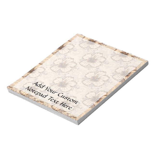 Blume des Hibiskus Khaki und Brown Notizblock (Rotiert)