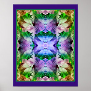 Blume des Hibiskus multipliziert mit dem Abstrakte Poster