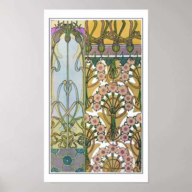 Blume des Jugendstils, Mucha Poster (Vorne)