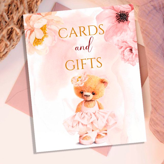 Blume des kleinen Bären Princess Pink Wasserfarbe Poster (Von Creator hochgeladen)