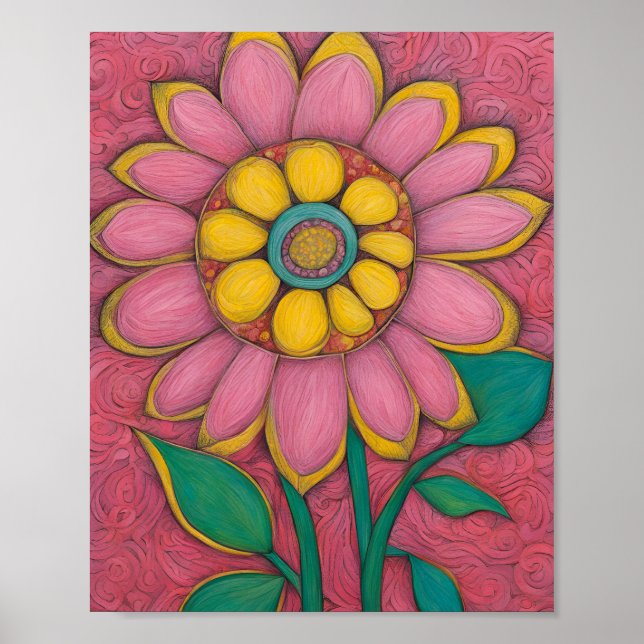 Blume des Kohlensteins - der rosa Star Poster (Vorne)