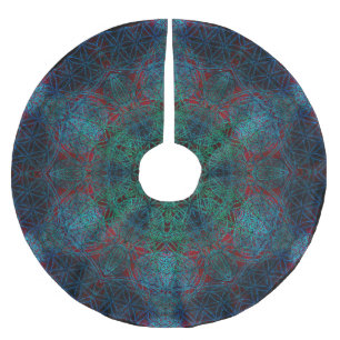 Blume des Leben-Hexagonmandala-Baum-Rockes Polyester Weihnachtsbaumdecke