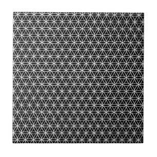 Blume des Leben-Musters: Schwarzes u. Weiß Fliese