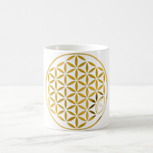 Blume des Lebens 1 - Gold-Briefmarke Kaffeetasse