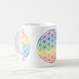 Blume des Lebens 7 Chakras Rainbow Kaffeetasse