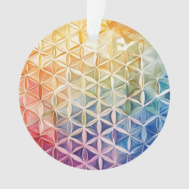 Blume des Lebens - Aquarellmalerei Ornament (Vorderseite)