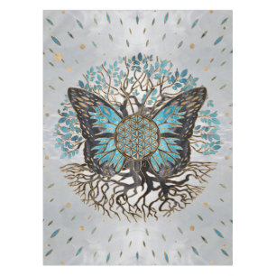 Blume des Lebens - Baum des Lebens - Schmetterling Tischdecke