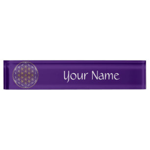 Blume des Lebens - BiColor Namensplakette