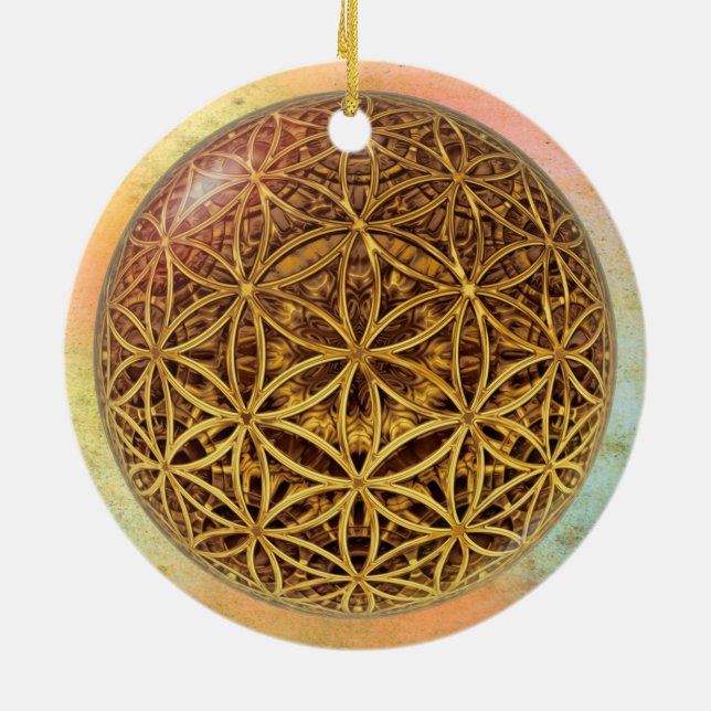 Blume des Lebens / Blume des Lebens - Ballgitter G Keramikornament (Hinten)