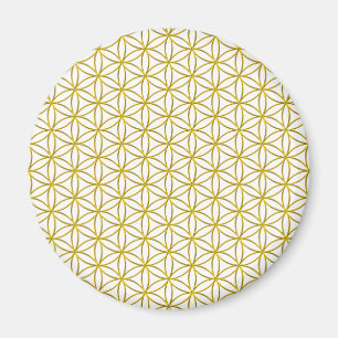 Blume des Lebens / Blume des Lebens - goldenes Mus Magnet