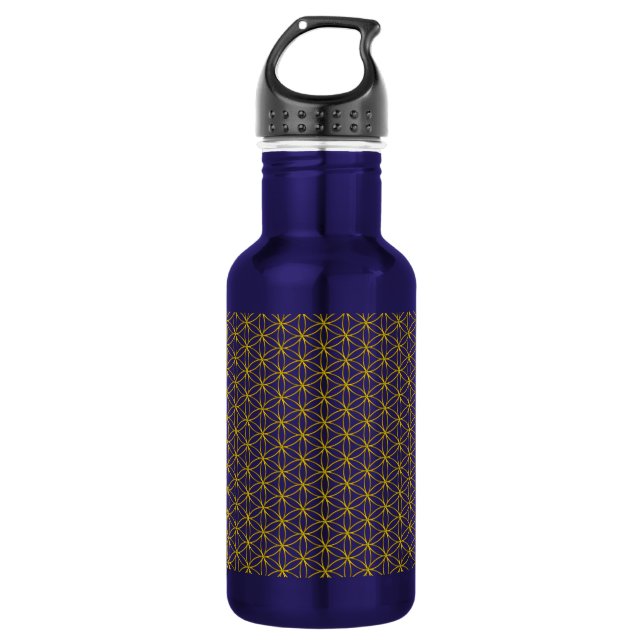 Blume des Lebens / Blume des Lebens - goldenes Mus Trinkflasche (Vorderseite)