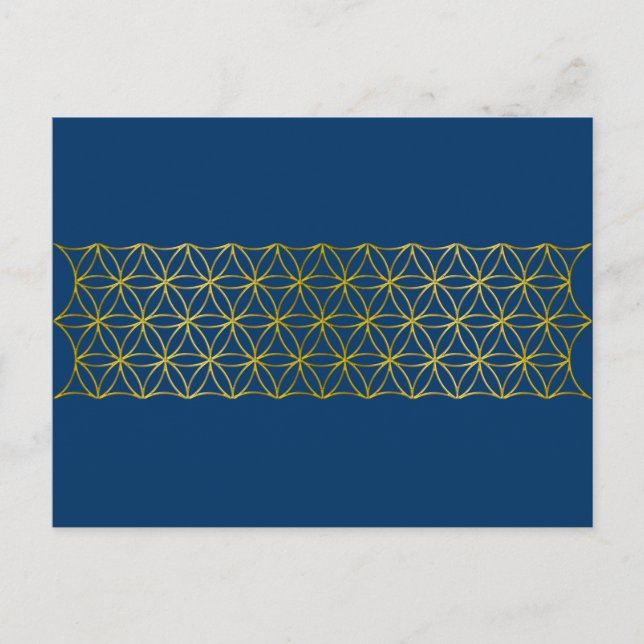 Blume des Lebens / Blume des Lebens - Gratgold Postkarte (Vorderseite)