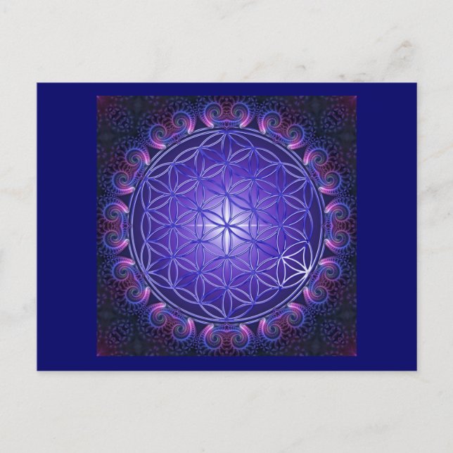 BLUME DES LEBENS / Blume des Lebens Mandala I Plat Postkarte (Vorderseite)