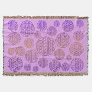 Blume des Lebens / Blume des Lebens - Muster viole Decke