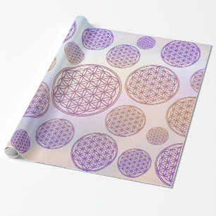 Blume des Lebens / Blume des Lebens - Muster viole Geschenkpapier