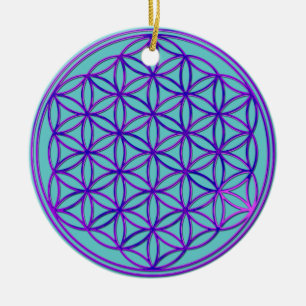 Blume des Lebens / Blume des Lebens   Rosa blau Keramik Ornament
