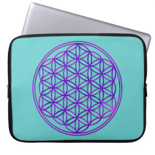 Blume des Lebens / Blume des Lebens Rosa blau Laptopschutzhülle