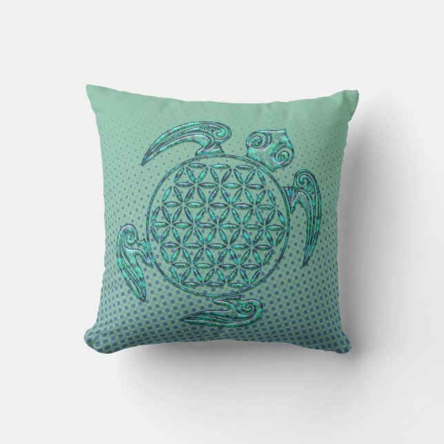Blume des Lebens / Blume des Lebens Schildkröte Kissen Für Draußen (Vorderseite)