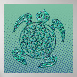 Blume des Lebens / Blume des Lebens Schildkröte Poster