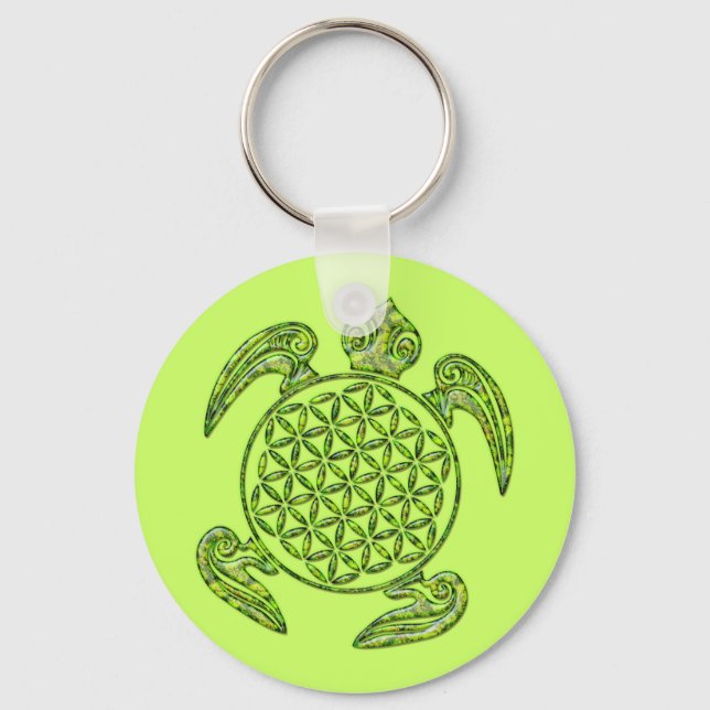 Blume des Lebens / Blume des Lebens - Schildkröte  Schlüsselanhänger (Vorderseite)