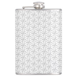 Blume des Lebens / Blume des Lebens - Silbermuster Flachmann