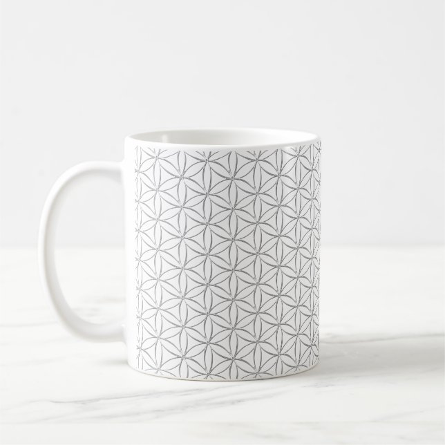 Blume des Lebens / Blume des Lebens - Silbermuster Kaffeetasse (Links)