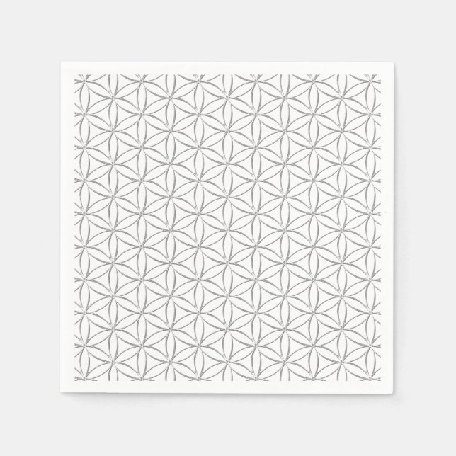 Blume des Lebens / Blume des Lebens - Silbermuster Serviette (Vorderseite)