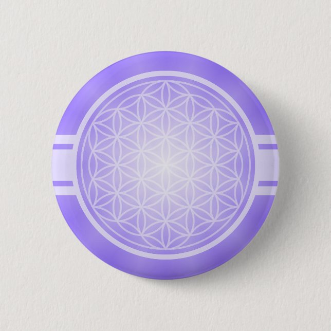 Blume des Lebens / Blume des Lebens - weißes Trans Button (Vorderseite)