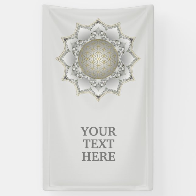 Blume des Lebens - Blüten Mandala 1 Banner (Vertikal)