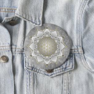 Blume des Lebens - Blüten Mandala 1 Button