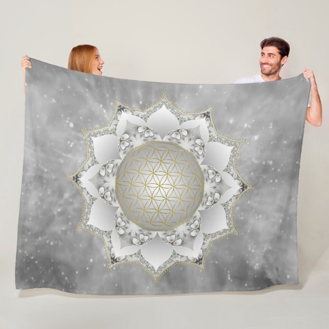 Blume des Lebens - Blüten Mandala 1 Fleecedecke (Beispiel)