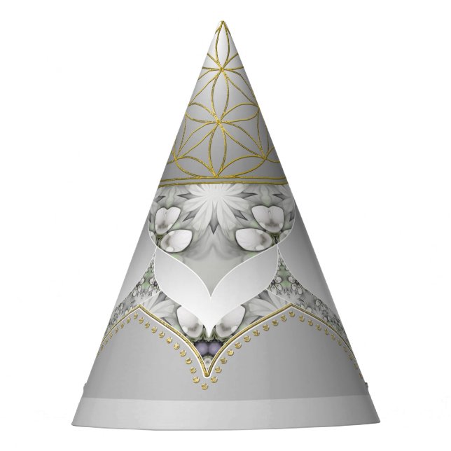 Blume des Lebens - Blüten Mandala 1 Partyhütchen (Vorderseite)