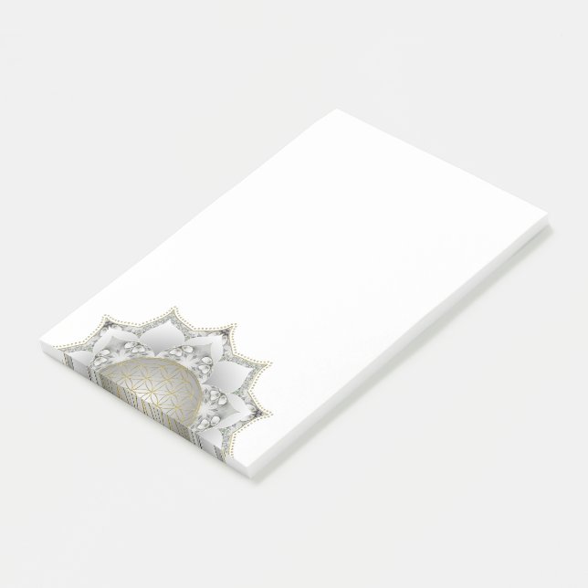 Blume des Lebens - Blüten Mandala 1 Post-it Klebezettel (angewinkelt)