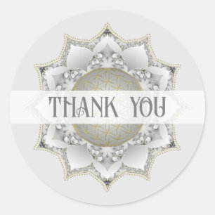 Blume des Lebens - Blüten Mandala 1 Runder Aufkleber