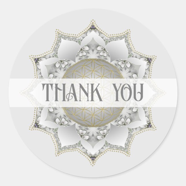 Blume des Lebens - Blüten Mandala 1 Runder Aufkleber (Vorderseite)