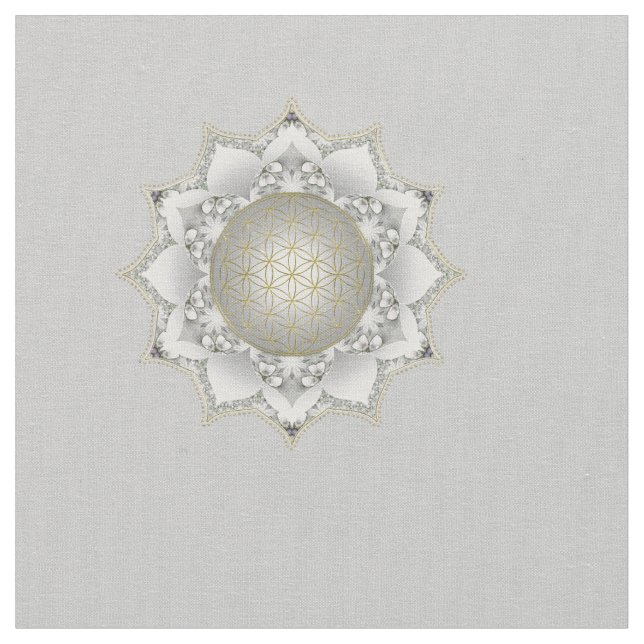 Blume des Lebens - Blüten Mandala 1 Stoff (Nahaufnahme)