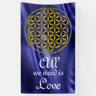 Blume des Lebens - Briefmarke Gold + Ihr Rückgrat. Banner