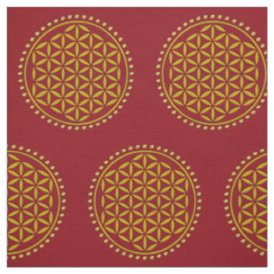 Blume des Lebens - Briefmarke Gold + Ihr Rückgrat. Stoff
