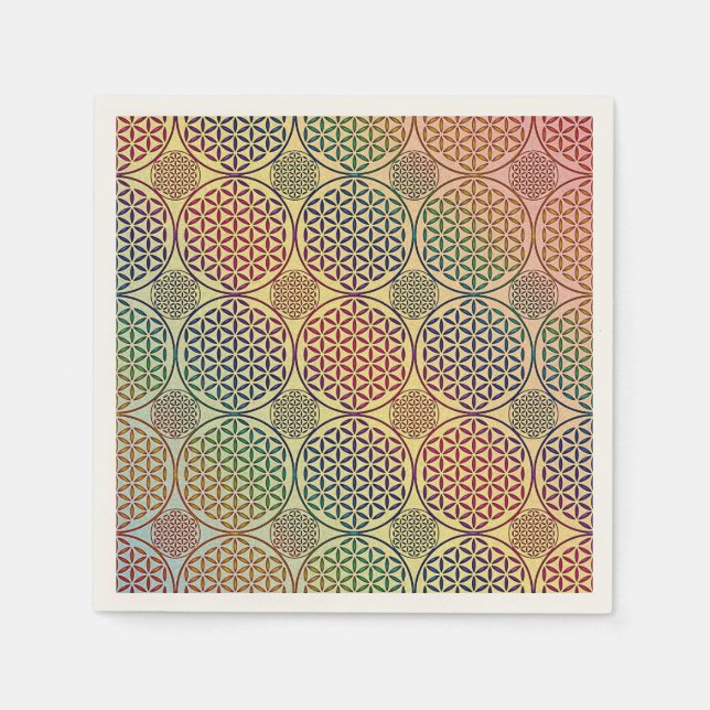 Blume des Lebens - Briefmarke Grunge Muster 1 Serviette (Vorderseite)
