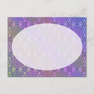 Blume des Lebens - Briefmarke Grunge Muster 3 Postkarte