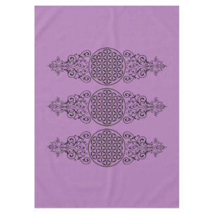 Blume des Lebens - Briefmarke - Ornamente schwarz Tischdecke