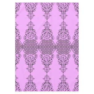 Blume des Lebens - Briefmarke - Ornamente schwarz Tischdecke