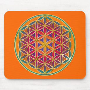 Blume des Lebens - Button Style 03 Mousepad