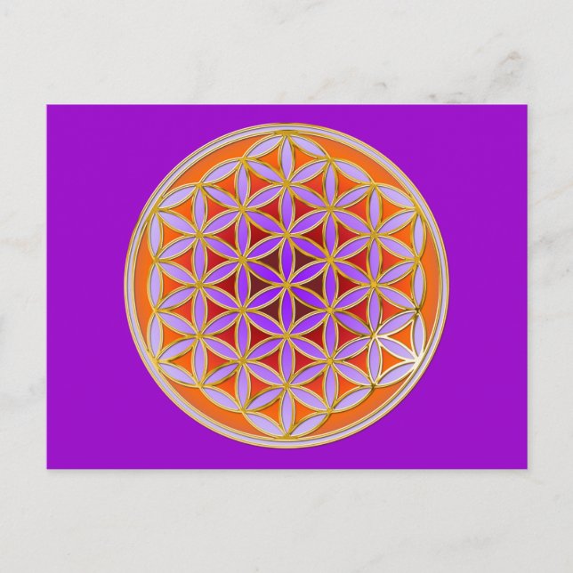 Blume des Lebens - Button Style 04 Postkarte (Vorderseite)