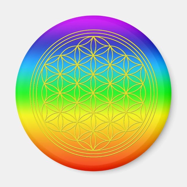 Blume des Lebens chakra 2 Magnet (Vorne)