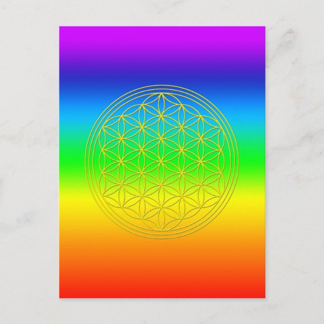 Blume des Lebens chakra 2 Postkarte (Vorderseite)