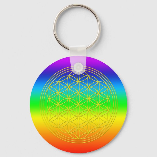 Blume des Lebens chakra 2 Schlüsselanhänger (Vorderseite)